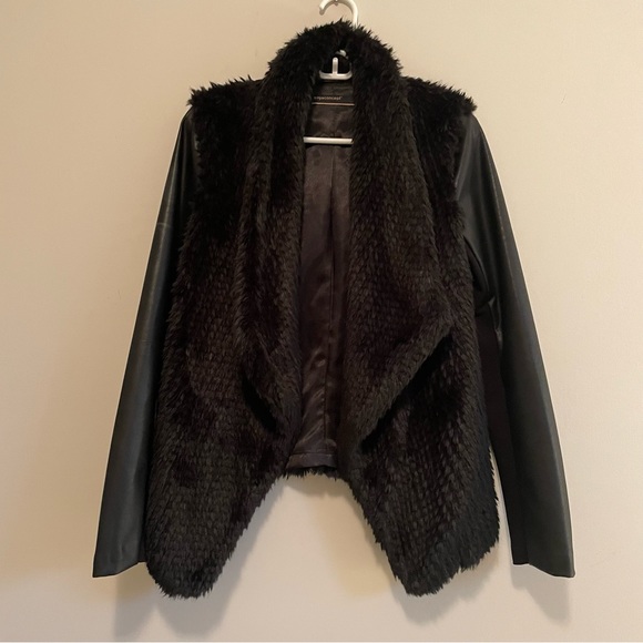 FAUX FUR LEATHER COAT - Picture 1 of 6